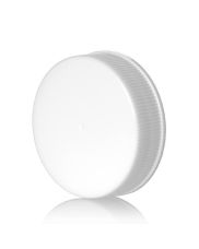 38-400 White Fine Ribbed Side Matte Top Plastic Cap (CT)