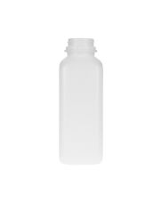 16oz (480ml) Natural Tall Square Plastic Juice Bottle - 38-400 Tamper Evident (TE) Neck