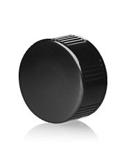 24-400 Black Phenolic Ribbed Side Smooth Top Plastic Cap (CT)