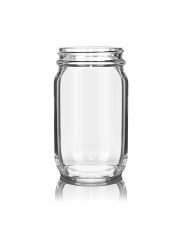 8oz (240ml) Flint (Clear) Economy Round Glass Jar (24-pack) - 58-400 Neck