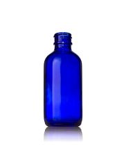 2oz (60ml) Cobalt Blue Boston Round Glass Bottle - 20-405 Neck