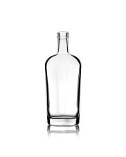 750ml (25.4oz) Flint (Clear) Philadelphia Oval Flask Spirits Bar Top Glass Bottle - 21.5mm Neck