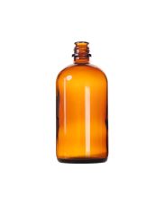 20oz (600cc) Amber Pour-Out Round Glass Bottle - 28-430 Neck