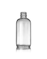 4oz (120ml) Flint (Clear) Boston Round Glass Bottle (160 Pack) - 22-405 Neck