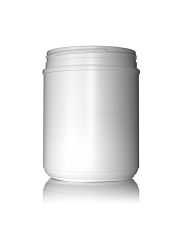 60oz White HDPE Plastic Jar