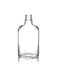 200ml Flint (Clear) Glass Flask Tamper Evident Oval Body - 28-350 Neck (12 Pack)