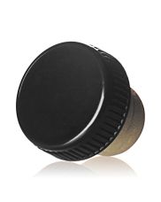 19.5mm Black Glossy Knurled Side / Smooth Top PP Synthetic Shank Bar Top