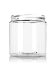 8oz (240ml) Clear PET 35% PCR Straight Sided Plastic Jar - 70-400 Neck (Recycled Plastic)