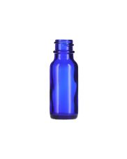 0.5oz (15ml) Cobalt Blue Big Bead Boston Round Glass Bottle - 18-400 Neck