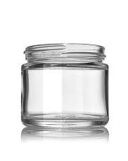 2oz (60ml) Flint (Clear) Glass Cream Jar Round (24 Pack) - 53-400 Neck 