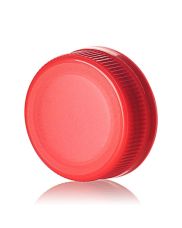 38-385 Red HDPE Rib Side Matte Top With Tamper-Evident Drop Band DBJ Cap - Plug Seal