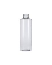 8oz (240ml) Clear PET 30% PCR Lisa Artlux Cylinder Round Plastic Bottle - 24-410 Neck (Recycled Plastic)