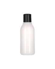  160ml (5.5oz) Natural HDPE Bottle Round with Black Matte PP Disc Top Cap - 24-410 Neck