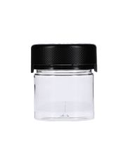 2oz (60cc) Clear PET Chubby Gorilla Aviator CR Jar Black Tamper Evident Break-Off Band Closure