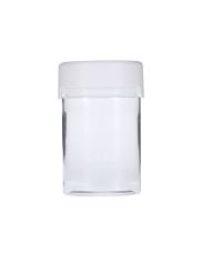 4oz (120cc) Clear PET Chubby Gorilla Aviator CR Jar White Tamper Evident Break-Off Band Closure