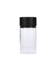 60ml Clear PET Mini Spiral CR Bottle With Black Tamper Evident Break-Off Band Closure