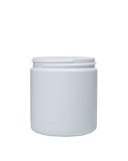 8oz White Wide Mouth Round Plastic Jar