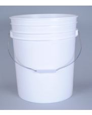 5 Gallon Plastic Pail White Handle