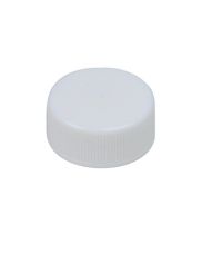 24-400 White Ribbed Side Matte Top Plastic Cap (CT)