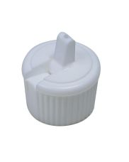 24-410 White Ribbed Side Liquid Dispensing Plastic Cap (2.5mm orifice)