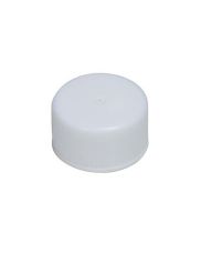 24-410 White Fine Ribbed Side Matte Top Plastic Cap (CT)