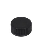 24-400 Black Fine Ribbed Side Matte Top Plastic Cap (CT)