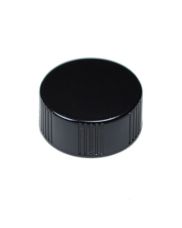 22-400 Black Rib Side Smooth Top Plastic (CT) Cap - LDPE Cone