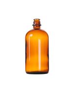 20oz (600cc) Amber Pour-Out Round Glass Bottle - 28-430 Neck