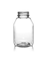 8oz Clear Wide Mouth Square Beverage Bottle - 38-385 Temper Evident Neck