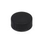 24-400 Black Fine Ribbed Side Matte Top Plastic Cap (CT)