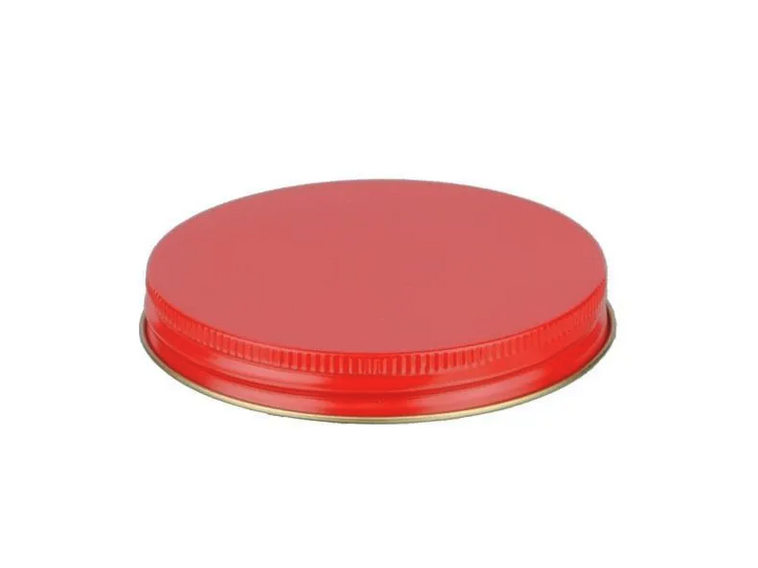 58-400 Red Metal Screw Cap With Plastisol Liner