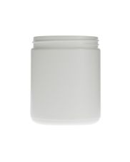 20oz White Wide Mouth Round Plastic Jar