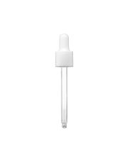 18-415 White Matte Side PP Closure Black NBR Bulb Glass Pipette 7 x 87mm Round Tip - 1.55mm Orifice