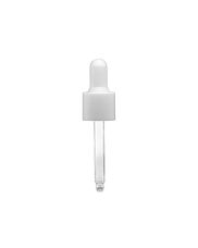 18-415 White Matte Side PP Closure White NBR Bulb Glass Pipette 7 x 61mm Round Tip - 1.55mm Orifice