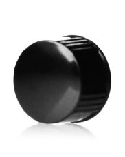 13-425 Black Rib Side Smooth Top Phenolic Plastic Cap - LDPE Cone Liner
