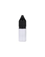 10ml Clear PET Chubby Gorilla Unicorn V3 Bottle With Black CR Tamper Evident Break Off Band Closure 