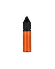15ml Amber PET Chubby Gorilla Unicorn V3 Bottle With Black CR Tamper Evident Break Off Band Closure 