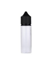 50ml Clear PET Chubby Gorilla Unicorn V3 Bottle With Black CR Tamper Evident Break Off Band Closure 