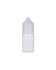 30ml Clear PET Chubby Gorilla Stubby Unicorn Bottle With Natural CR Tamper Evident Break Off Band Closure