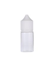 30ml Clear PET Chubby Gorilla Stubby Unicorn Bottle With White CR Tamper Evident Break Off Band Closure