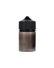 60ml Translucent Black PET Chubby Gorilla Stubby Unicorn Bottle With Black CR Tamper Evident Break Off Band Closure