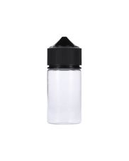 60ml Clear PET Chubby Gorilla Mini Unicorn Bottle With Black CR Tamper Evident Break Off Band Closure