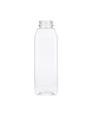 16oz (480ml) Clear PET Wide Mouth Beverage Bottle Square - 38-385 DBJ