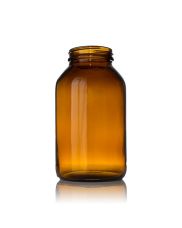 500cc (16.9oz) Amber Glass Wide Mouth Round - 53-400 Neck