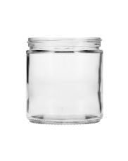  16oz (480ml) Flint (Clear) Cream Round Glass Jar - 89-400 Neck