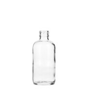 4oz (120ml) Flint (Clear) Boston Round Glass Bottle (160 Pack) - 22-405 Neck