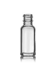 0.5oz  Flint (Clear) Boston Round Glass Bottle - 18-405 Neck