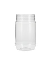 16oz (473ml) Clear PET Peanut Butter Smooth Bottom Round Plastic Jar - 70-400 Neck
