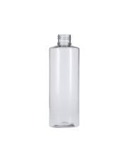 8oz (240ml) Clear PET 30% PCR Lisa Artlux Cylinder Round Plastic Bottle - 24-410 Neck (Recycled Plastic)