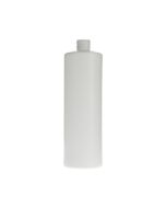 16oz (480ml) White HDPE Window Stripe Cylinder Round Plastic Bottle - 24-410 Neck